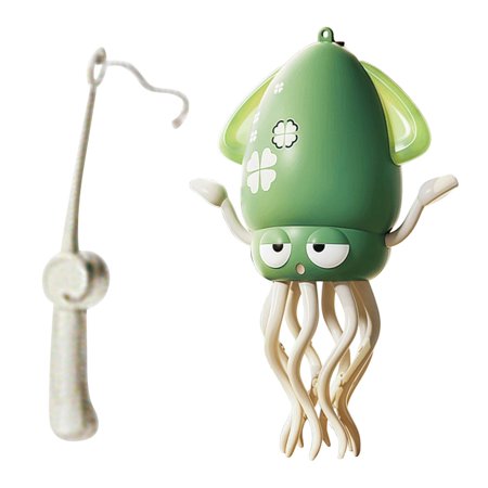 ZMKIAG Electric Dancing Octopus Toy, Cute Auto-Avoid Octopus Toy with Dynamic LED Light & Music, Sensory & Motor Skill Development for Kids, Support USB Charging (With Fishing Rod)