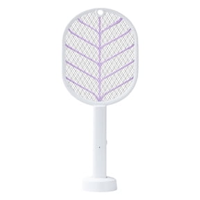 ZMKIAG Electric Fly Swatter, 2 in 1 Bug Zapper Racket with Attractant Light, Durable Rechargeable Handheld & Stand Mosquito Killer for Indoor Home Backyard Patio Camping