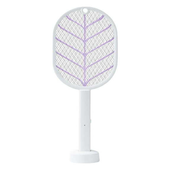 ZMKIAG Electric Fly Swatter, 2 in 1 Bug Zapper Racket with Attractant Light, Durable Rechargeable Handheld & Stand Mosquito Killer for Indoor Home Backyard Patio Camping