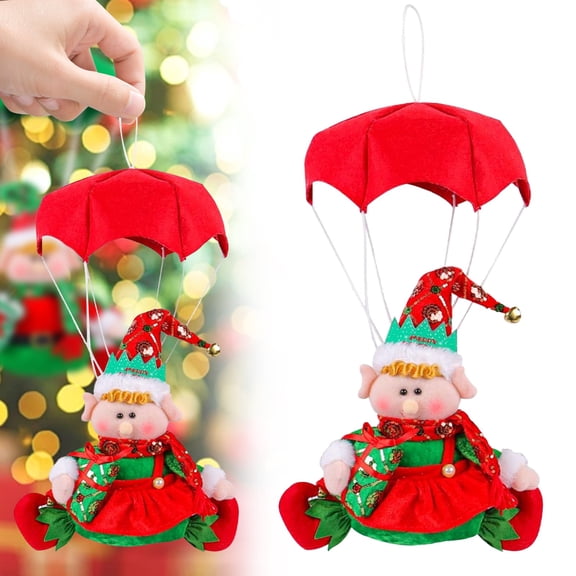 ZMKIAG Festive Christmas Parachute Elf Hanging Ornament - Interactive Motion Decor for Indoor Tree, Window Display & Gift Exchange, Family Fun Activity for All Ages