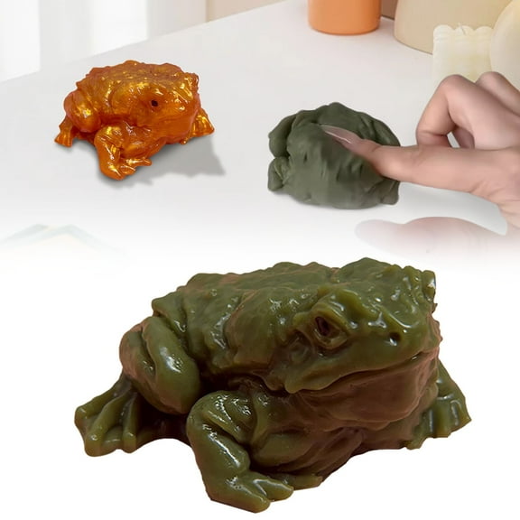 ZMKIAG Funny Stress Relief Toad Toys - Squeeze Prank Desk Decor for Office - Cute Realistic Creature Hand Toys for Adults - Anti-Anxiety Gifts for Women & Men