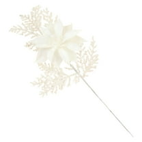 ZMKIAG Glitter Christmas Flower Picks with Sparkly Leaves & Stems - Versatile Decorative Floral Arrangements for Christmas Tree, Wreath and Festive Holiday Decor