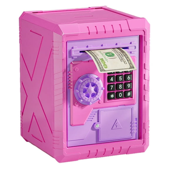 ZMKIAG Golden Piggy Bank for Kids with Password Code Lock and Auto Grab Bill Slot, Real Money Cash Coin Can Saving Box Electronic Money Safe Bank, Gift for 4-11 Year Old Boys Girls