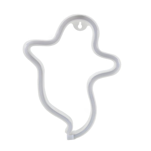 ZMKIAG Halloween Ghost LED Sign Light – Spooky Shaped Night Lamp with USB/Battery Power, Glow-in-the-Dark Desk Decor for Indoor Home, Bedroom & Party (Batteries Not Included)