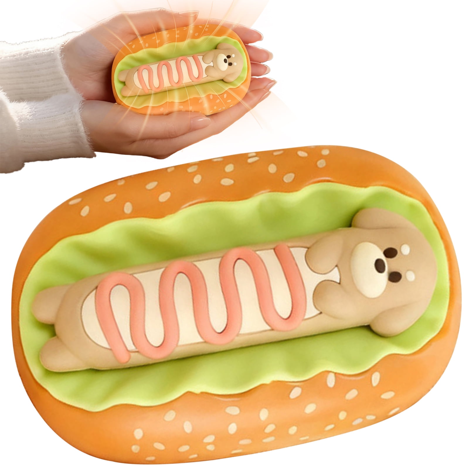ZMKIAG Hot Dog Shaped Hand Warmer - Cute Rapid Heating Portable Heater with Rechargeable Battery, Fun Design for Winter Commuting, 𝗦𝗰𝗵𝗼𝗼𝗹 and Outdoor Activities
