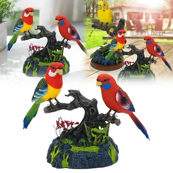 ZMKIAG Interactive Voice Controlled Electronic Bird Toy, Realistic Parrot Toy, Talking Parrot with Recording & Playback Function for Children Perfect Festival Birthday Gifts