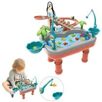 ZMKIAG Kids Fishing Table Toys , Funny Fishing Table Toys with Automatic Climbing Stairs Penguins, Durable Thick Plastic Kids Water Sensory Activity Tables for Outside Beach Backyard