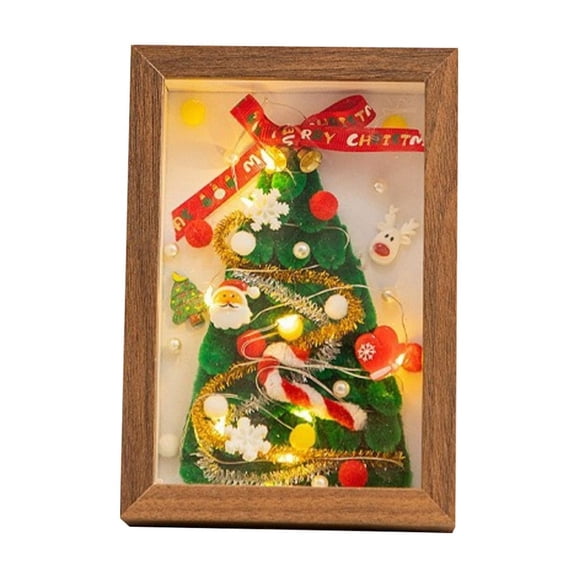 ZMKIAG LED Christmas Tree Photo Frame Ornament - Multi-functional Holiday Centerpiece for Tabletop Display and Wall Hanging, Battery-Operated Decorative Frame for Seasonal Home Decor