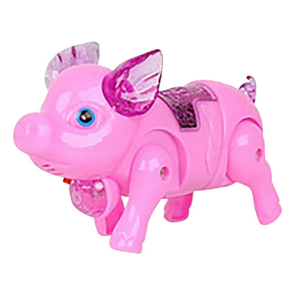 ZMKIAG LED Musical Walking Piglet Toy for 𝗞𝗶𝗱𝘀 - Durable & Sturdy Plastic Pull String Leash Toy with Fun Sounds & Lights - Best Christmas Birthday Gift for Toddlers Boys Girls