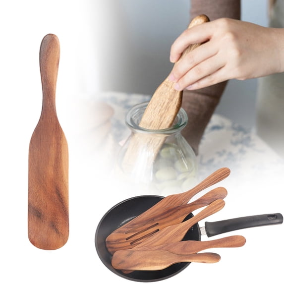ZMKIAG Long Handled Wooden Slender Mixing Stick - Versatile Kitchen Tool for Mixing, Scraping Jars and Beating Dough, Ideal for Retrieving Ingredients from Deep Containers