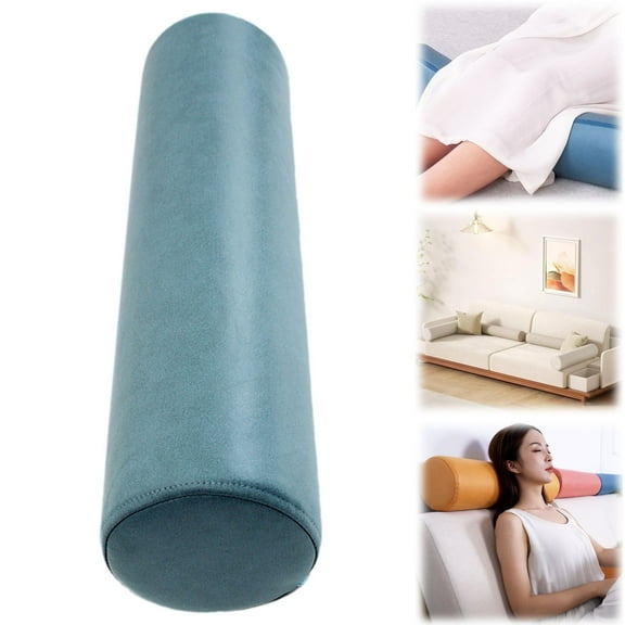 ZMKIAG Memory Foam Roll Pillow for Neck & Back Support – PU Leather Cylindrical Bolster Cushion for Sleeping, Yoga, Leg Pain Relief, Travel & Posture Correction, Ergonomic Design