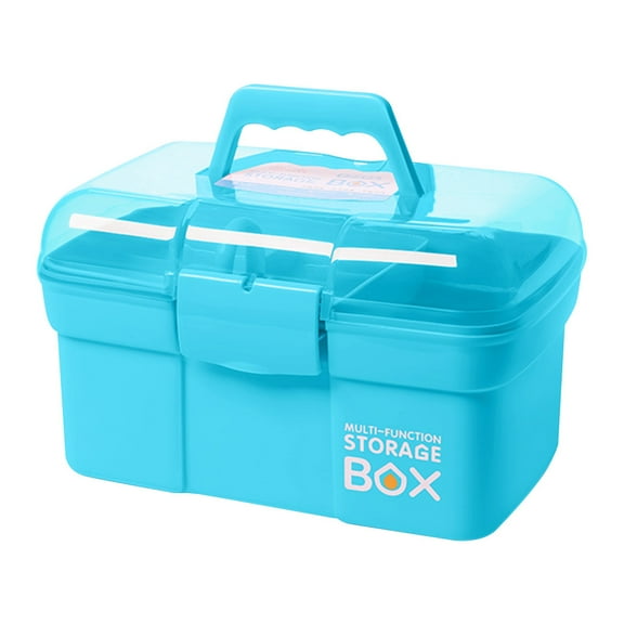 ZMKIAG Multifunctional Storage Box with Clear Lid, Portable & Stackable Plastic Organizer with Removable Tray, Double Layer Large Capacity Storage Case for Medicine, Makeup, Tool , Jewelry