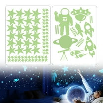 ZMKIAG Noctilucent Astronaut Star Wall Stickers, Glow in the Dark Moon Solar System Wall Stickers, Galaxy Planets Wall Stickers for Kids, Girls Boys Room Decorations for Bedroom