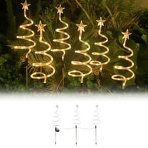 ZMKIAG Outdoor LED Spiral Christmas Tree Lights, 3-Pack Waterproof Powered String Lights for Yard & Landscape Decor, Solar Energy-Efficient Bulbs for a Bright Night View & Holiday Cheer