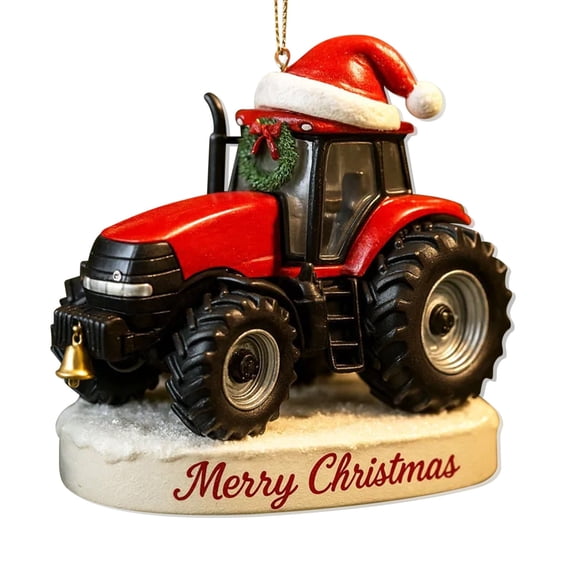 ZMKIAG Personalized Tractor 2D Flat Acrylic Christmas Ornament - 5.9 Inch Retro Farm Themed Tree Decoration for 2025 Holiday Season, Perfect for Agriculture Enthusiasts