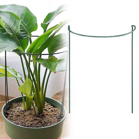 ZMKIAG Plant Support Stakes 24 Inch Sturdy Half Round Metal Plant Cages, Plant Support Ring, Garden Plant Stake Plant Support Ring Border for Outdoor Indoor Peony, Hydrangea