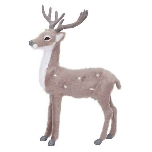 ZMKIAG Plush Sika Deer Model Figurine with Fawn - Mother Deer Desktop Decoration for Christmas and Wedding Props, Realistic Animal Sculpture for Nature-Themed Displays and Centerpieces