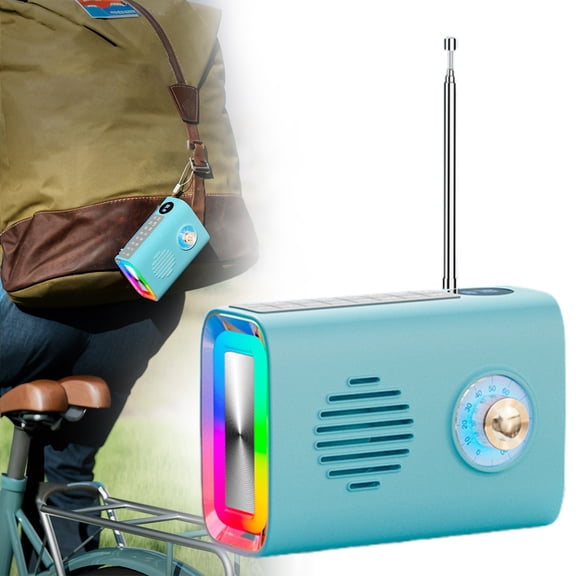 ZMKIAG Portable Solar Powered Charging Radio AM FM Bluetooth Speaker, Durable Battery Operated & USB Rechargeable Radio Bluetooth Speaker, Multi-format Playback
