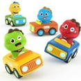 thumbnail image 1 of ZMKIAG Press and Go Car Toys for Toddlers 1-3, 4 Pack Animal Baby Car Toys for 1 2 Year Old Boy, Push Go Friction Vehicle Toys for Kids 6-18 Months, One First Birthday Gifts for Boys Girls, 1 of 6