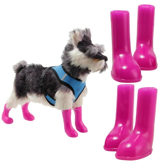 ZMKIAG Puppy Dog Shoes & Paw Protector, Anti-Slip Dog Boots for Winter Snowy Day, Waterproof Reflective Durable Dog Shoes for Ourdoor Walking, Indoor Hardfloors Sole