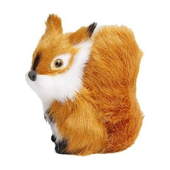 ZMKIAG Realistic Plush Squirrel Figurine with Details, Lifelike Faux Fur Animal Toy for Home Garden Decor, Desk Shelf Tabletop Decoration and Nature Themed Collectible Display