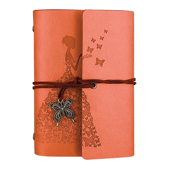 ZMKIAG Refillable Butterfly Vintage Leather Journal Notebook – Spiral Bound Diary with Unlined Blank Pages – Travel Journal, Writing Notepad – Gifts for Teens & Students