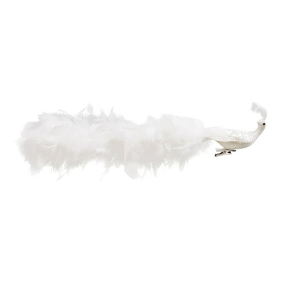 ZMKIAG Simulated White Peacock Christmas Tree Pendant - Elegant Craft Ornament for Holiday Decor, Bohemian Style Christmas Decoration for Modern Home Themes