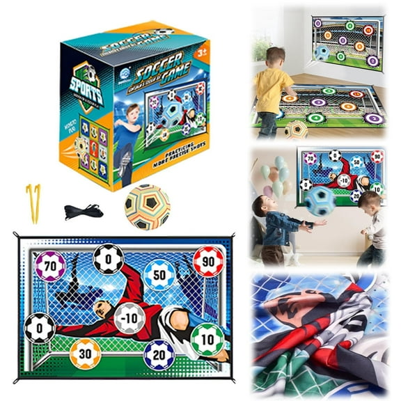 ZMKIAG Soccer Ball Game Set for Kids Indoor Outdoor Play Equipment,Foldable Flannel Mat Goals Toy with 1 Balls, Toddlers Boy 8-12 Years Old Birthday Christmas Party Gift