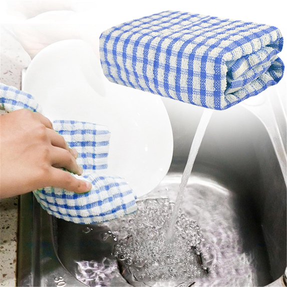 ZMKIAG Soft Absorbent Dish Cloths, Reusable Pure Cotton Dish Towels, Fast Drying Household Washable Cleaning Cloth, Multipurpose Household Cleaning Towel for Kitchen, Bar, Bathroom