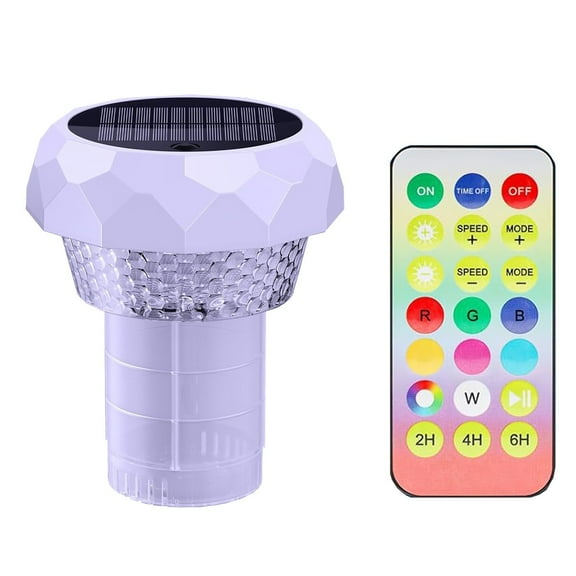 ZMKIAG Solar Disinfection Box with Colorful LED Light & Remote Control - Multifunctional Automatic Disinfection Box for Swimming Pool & Spa - Holds 4 1inch Chlorine Tablets
