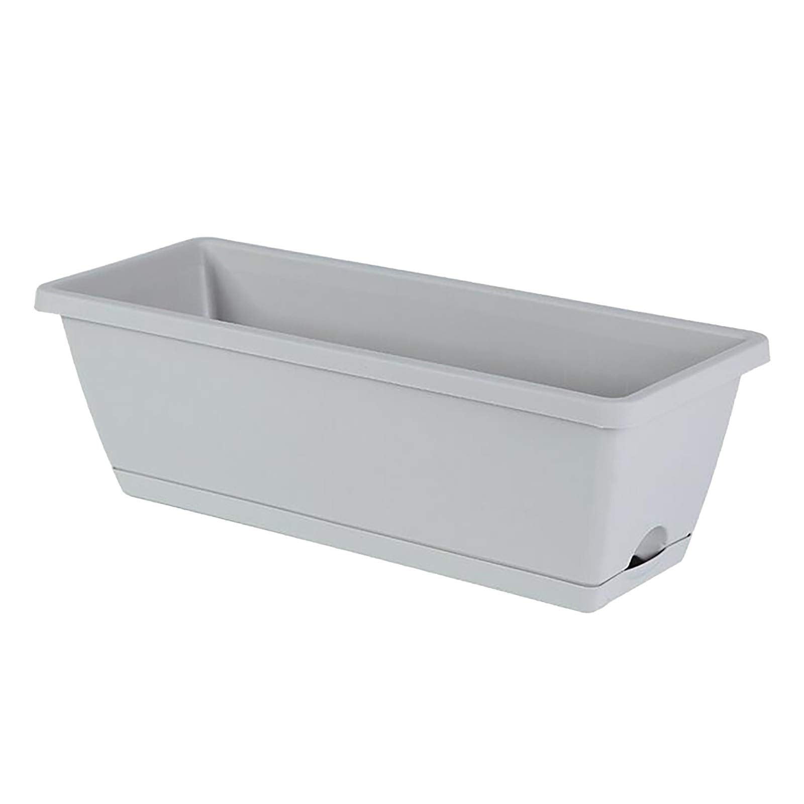 ZMKIAG Window Box Planter: Plastic Rectangular Planter Window Flower Pot Plant Pots Vegetable Planters Long Pots for Windowsill Patio Garden, 40x11x19cm, Grey