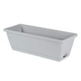thumbnail image 1 of ZMKIAG Window Box Planter: Plastic Rectangular Planter Window Flower Pot Plant Pots Vegetable Planters Long Pots for Windowsill Patio Garden, 40x11x19cm, Grey, 1 of 8
