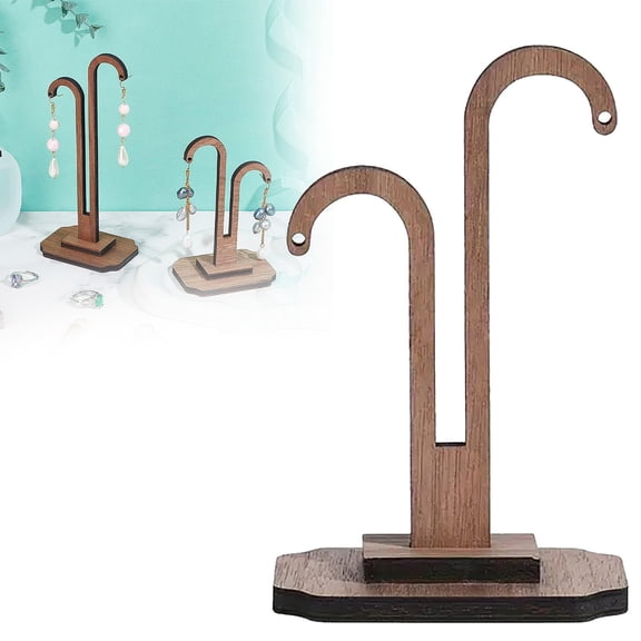 ZMKIAG Wooden Earring Stand, Elegent Jewellery Earring Display Stand with Wooden Square Base, Suitable for Trade Show Retail Store Countertop Jewelry Photography Props Home Decor
