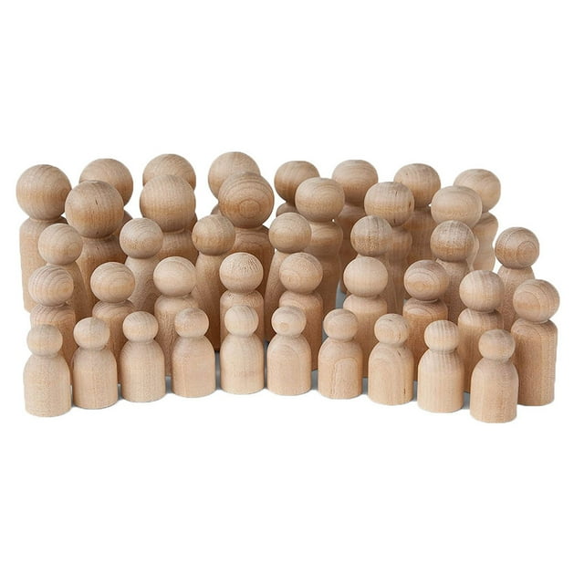 ZMLDEGSS Cute Wooden Top Board Game Natural Unfinished Wooden Peg Doll