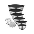 thumbnail image 1 of Zmleve Stainless Steel Mixing Bowls - Durable metal mixing bowls for the kitchen, 6 different sizes (with black lids), 1 of 8