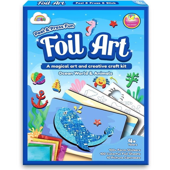 ZMLM Foil Fun Kids Toys - Ocean World & Animals Toy Set - Arts & Crafts Supplies for 4+ Boys and Girls - Brithday Halloween Christmas Toys or Gifts for 4 5 6 7 8 9 10 Boys and Girls