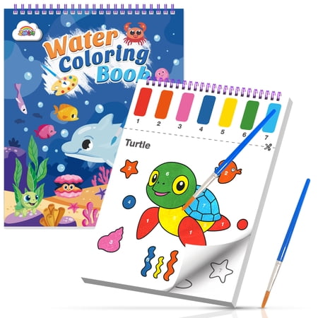 ZMLM Paint with Water Coloring Books for Kids - Watercolor Painting Paper Activities for Toddlers, Art Craft Kit Gift for Boys & Girls Ages 3 4 5 6 7 8,ocean
