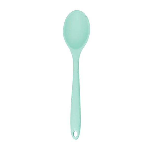 ZMMYMZA 1 Pcs Silicone Nonstick Kitchen Spoons, Multicolored Nonstick Kitchen Spoons, Heat Resistant Tea Spoon Perfect for Stirring Drinks, Food Grade, Dishwasher Safe (Mint Green)