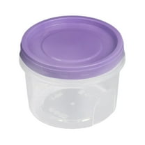 ZMMYMZA 1 Pcs Small Freezer Containers with Lids, Plastic Food Storage Containers with Screw Lids, Reusable Stackable Plastic Food Storage Container for Food Round Wide Mouth Lunch Snacks (Purple)