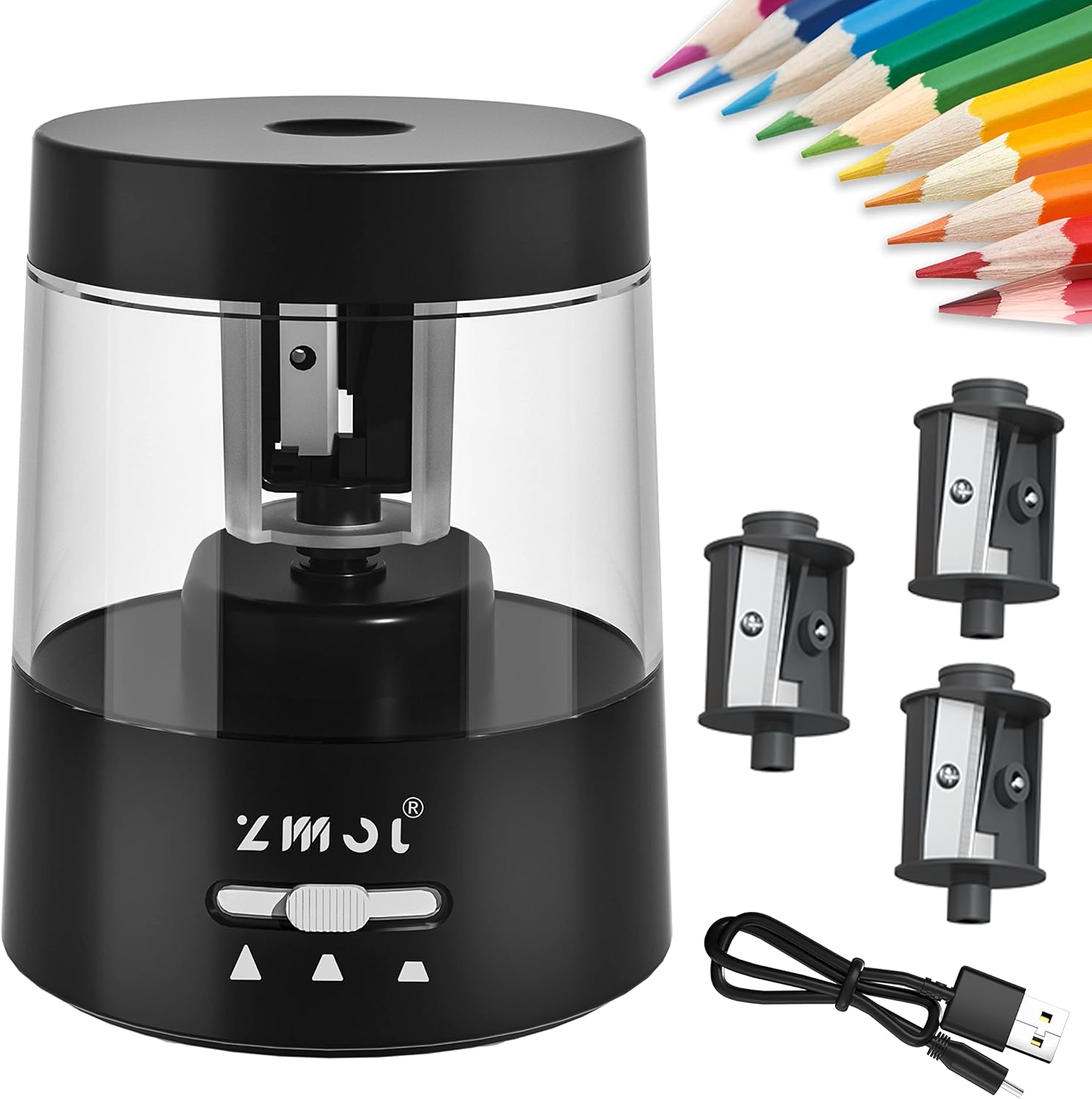 ZMOL Electric Pencil Sharpener for Colored Pencils, Auto Stop,Electric