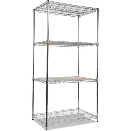 ZMSHOP 36"x24"x72" 4-Tier Heavy Duty Wire Shelving Unit, 1000lb/Shelf, NSF Certified, Silver Steel