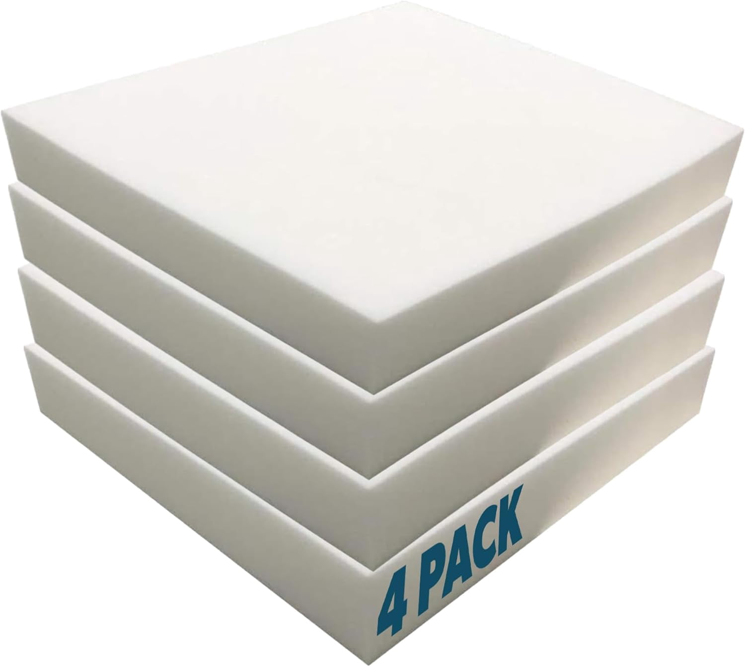 ZMSHOP 4-Pack 2" x 20" x 20" High-Density Upholstery Foam Padding - Couch Cushion Replacement, Chair Foam, Square Padding for Seats