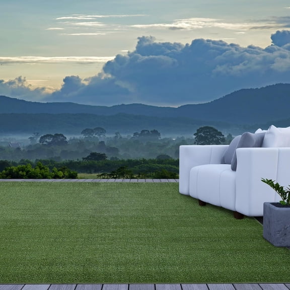 ZMSHOP 4x8ft Synthetic Grass Rug Low-Pile Indoor/Outdoor Turf Carpet for Patios, Yards, Boats, Camping, Pet Areas
