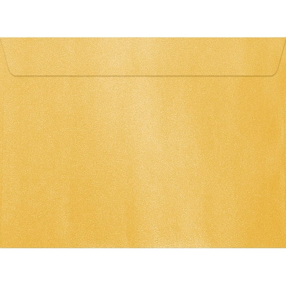 ZMSHOP 9x12 Gold Metallic Booklet Envelopes, 80lb Text, 50 Qty - Printable, Moistenable Seal
