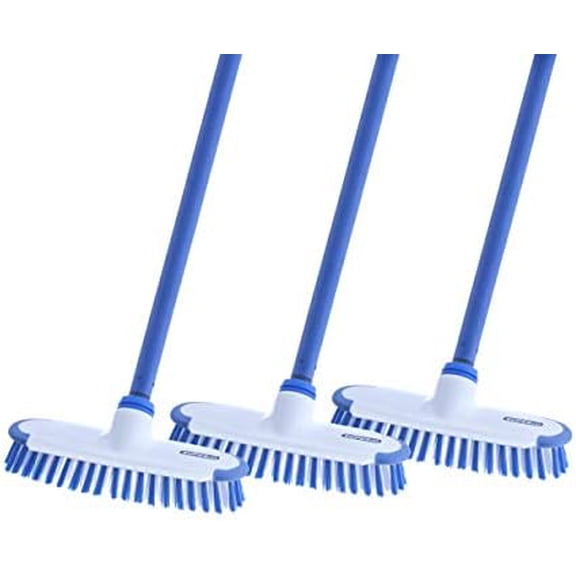 ZMSHOP Deck Brush 48" Long Handle, Stiff Bristles, Scraper - Heavy Duty Grout Scrubber for Hot Tub, Pool, Tile, Bathroom, Patio, Garage, Kitchen, Wall