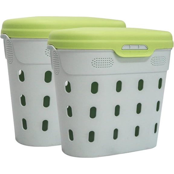 ZMSHOP In-Ground Worm Composter Outdoor Farm Compost Bin 8 Gallons BPA-Free Composting System for Raised Garden Beds Lime, Twin Pack