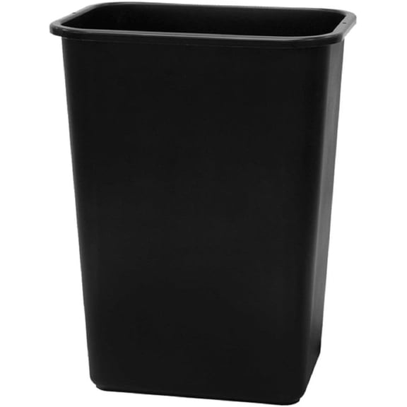 ZMSHOP WB0060 Black Plastic 41 Quart Office Wastebastket-10.25 Gallon Trash Can in Black