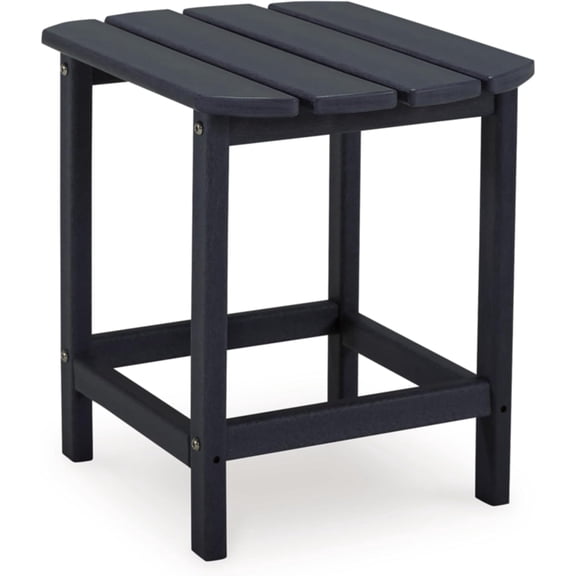 ZMSHOPTreasure Modern Outdoor End Table, Black, Weather Resistant, 15"W x 18.88"D x 18"H