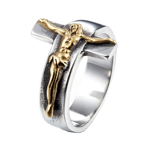ZMY Home Cross Ring Stainless Steel Vintage Religion Jewelry Christian Jesus Ring (11)