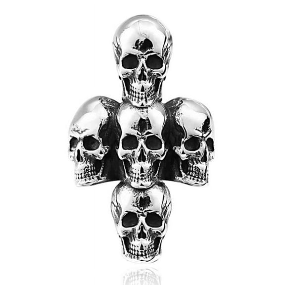 ZMY Home Cross Skull Ring Stainless Steel Handmade Jewelry Fashion Cool Punk Rock Biker Ring (10)